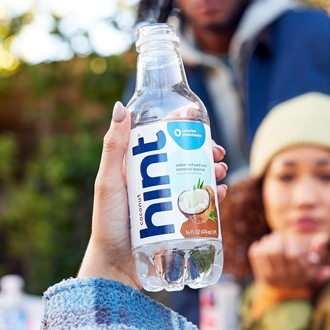 Hint Fruit-Infused Bottled Water, Coconut - Sugar Free Flavored Water with Zero Calories, Naturally Flavored, and No Artificial Sweeteners - 16 Fl Oz (Pack of 12)-FlexoryFit
