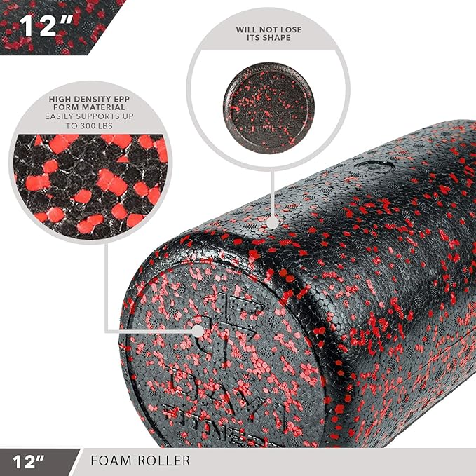 High-Density Round Foam Rollers - 4 Size and 8 Color Options - Massage Rollers for Stretching, Deep Tissue and Myofascial Release-FlexoryFit