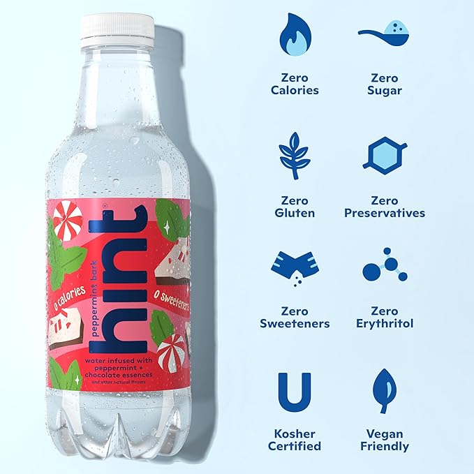 Hint Fruit-Infused Bottled Water, Winter Variety Pack - Sugar Free Flavored Water with Zero Calories, Naturally Flavored, and No Artificial Sweeteners - 16 Fl Oz (Pack of 12)-FlexoryFit