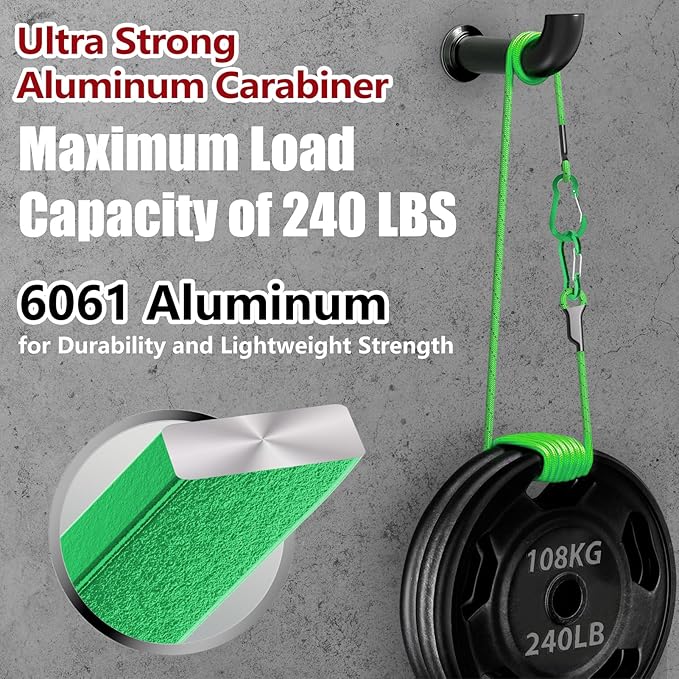 sprookber 3.2 Inch Aluminum Carabiner Clips D Ring, Caribeaner Spring Snap Hook with Keychain for Camping, Hiking, Gym & Outdoor Gear, Set of 10