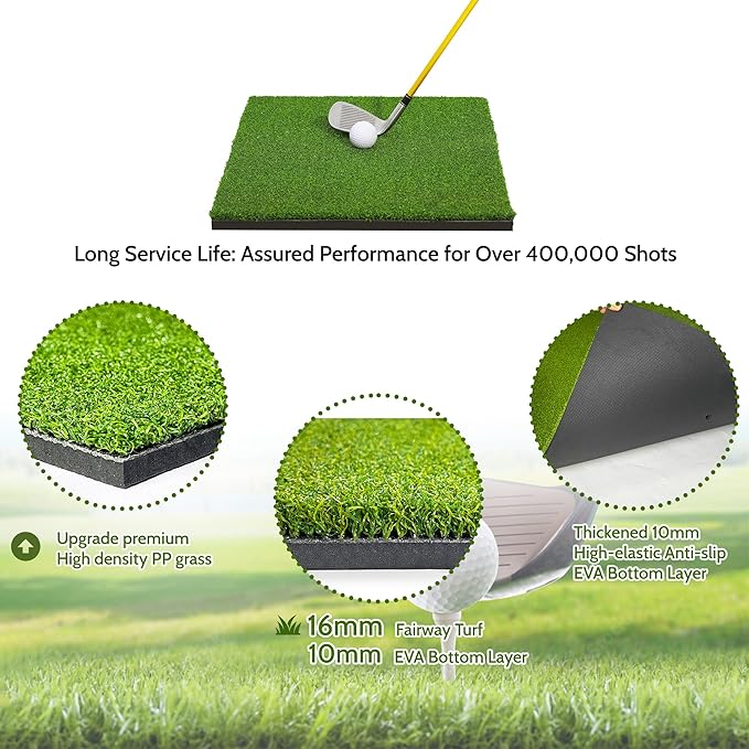 Upgrade Multi-Function Golf Hitting Mat – MyVoice 5x4ft Thickened Mat with Interchangeable Turf, Durable Non-Slip Base for Indoor & Outdoor Practice, Ideal for Golfers of All Levels