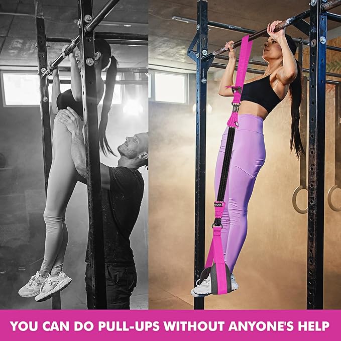 HPYGN Pull Up Assistance Bands, Heavy Duty Resistance Band for Pull Up Bar, Adjustable Weight/Size with Fabric Feet/Knee Rest, Bands for Pull Up Assist for Strength Training, Pull Up Assist Band-FlexoryFit