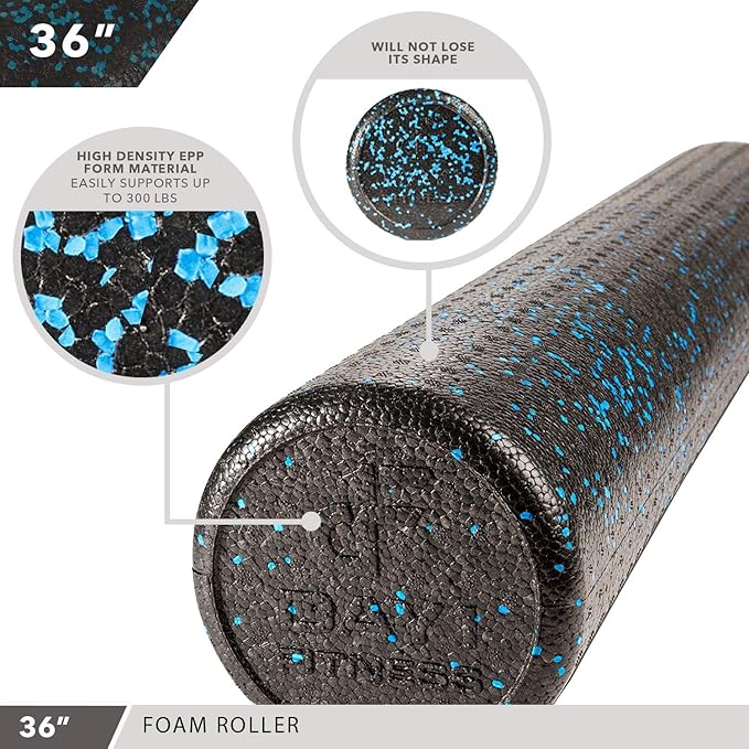 High-Density Round Foam Rollers - 4 Size and 8 Color Options - Massage Rollers for Stretching, Deep Tissue and Myofascial Release-FlexoryFit