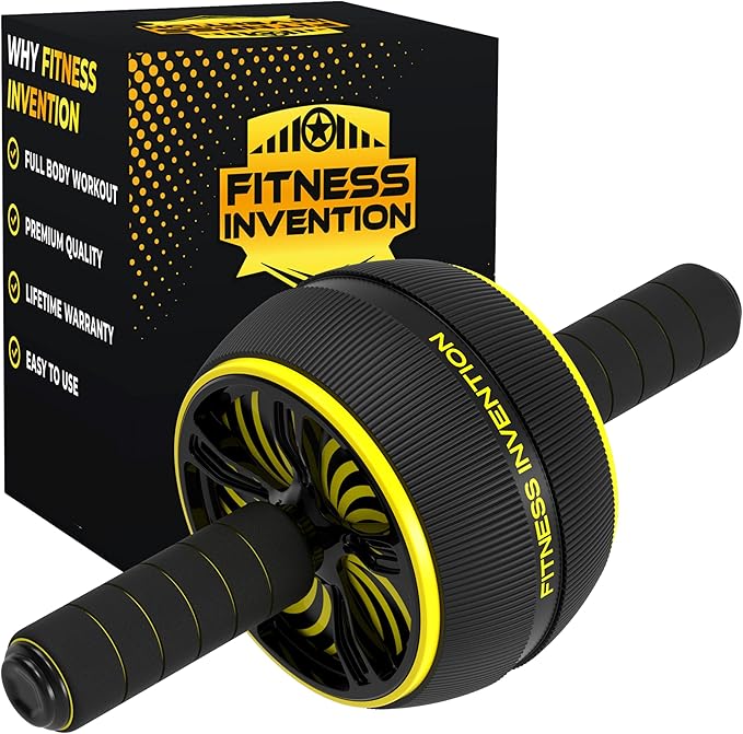 Ab Roller Wheel - Ab Wheel Roller & Knee Mat - Rueda Para Abdominales - Abdominal Wheel - Abs Roller for Men & Women - Home Gym Equipment-FlexoryFit