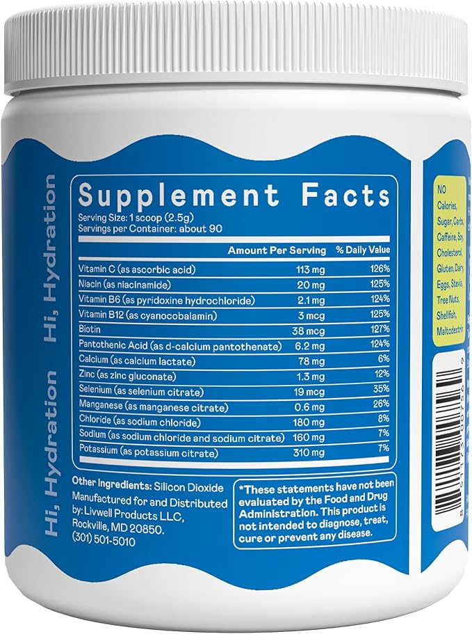 Hi-Lyte Daily Essentials - Electrolytes Powder Mix - Unflavored - Sodium, Potassium, Magnesium, Vitamins - Hydration Support for Daily Wellness, Fasting, Keto - No Sugar, No Carbs, Clean Ingredients-FlexoryFit