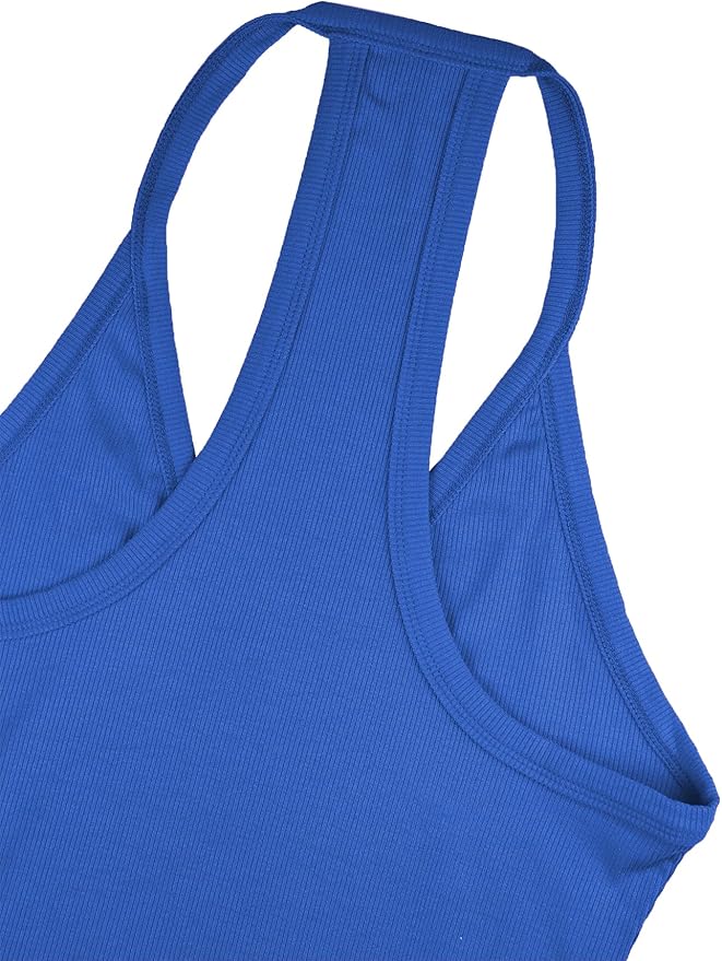 iGENJUN Workout Tops for Women Racerback Basic Tank Summer 2025 Camisole V Neck Slim Fit Ribbed Sleeveless-FlexoryFit