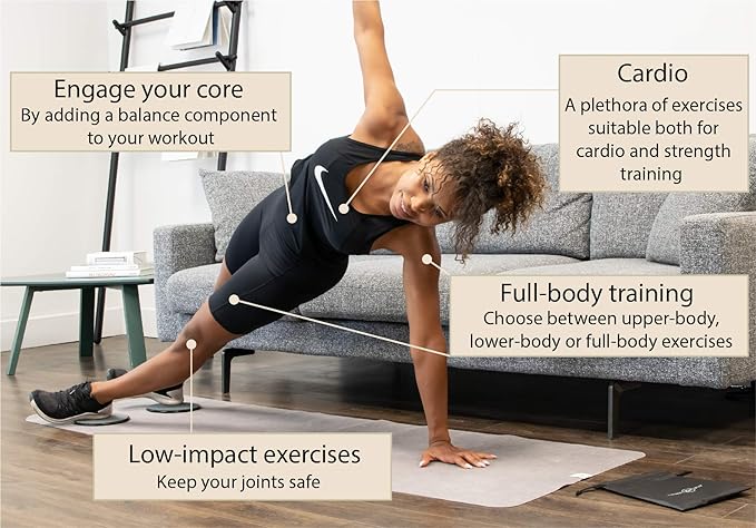 InnerFit Core Sliders for Working Out - Set of 2 Dual Sided Exercise Sliders Fitness Discs - Durable Strength Slides Suitable for Carpets and Hardwood Floors-FlexoryFit