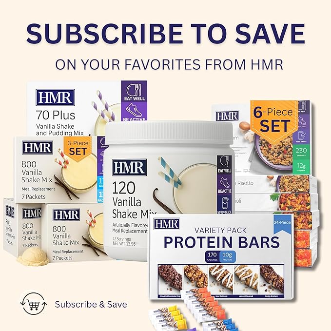 HMR 120 Vanilla Shake Meal Replacement Powder | Vanilla Shake Mix to Support Healthy Weight Loss | 12g of Protein | Nutritional Drink | Low Calorie Food | 12 Servings-FlexoryFit