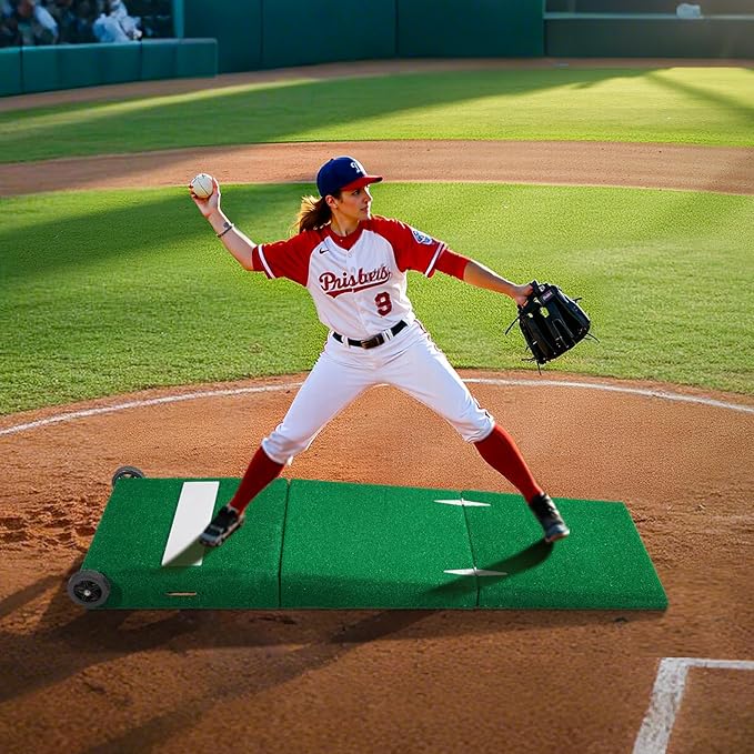VEVOR Pitching Mound, Baseball Game Mound, Indoor/Outdoor Pitching Practice and Training Equipment, Softball Pitching Aids with Antifade Turf and Pitching Rubber