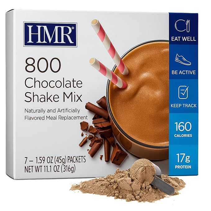 HMR 800 Shake Meal Replacement Mix | Chocolate Shake Powder to Support Healthy Weight Loss | 17g of Protein | Easy to Make | Low Calorie Food | 7 Servings-FlexoryFit