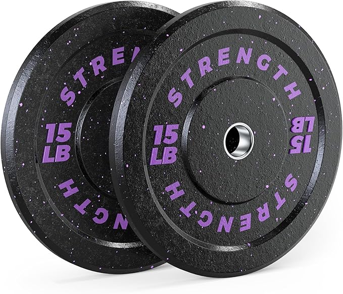 GIKPAL 2-Inch Bumper Plates High Bounce - Rubber Olympic Weight Plates Set for Home Gym, Barbell Plates for Weight Lifting Strength Training,