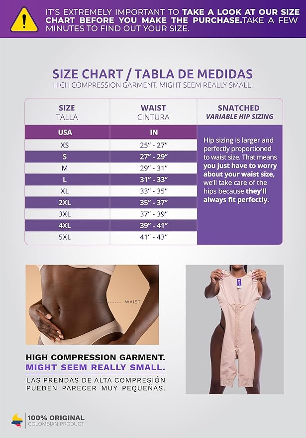 Snatched Body Post Surgery Stage 1 Faja Without Bra | Fajas Colombianas Moldeadoras for BBL |High Compression Faja