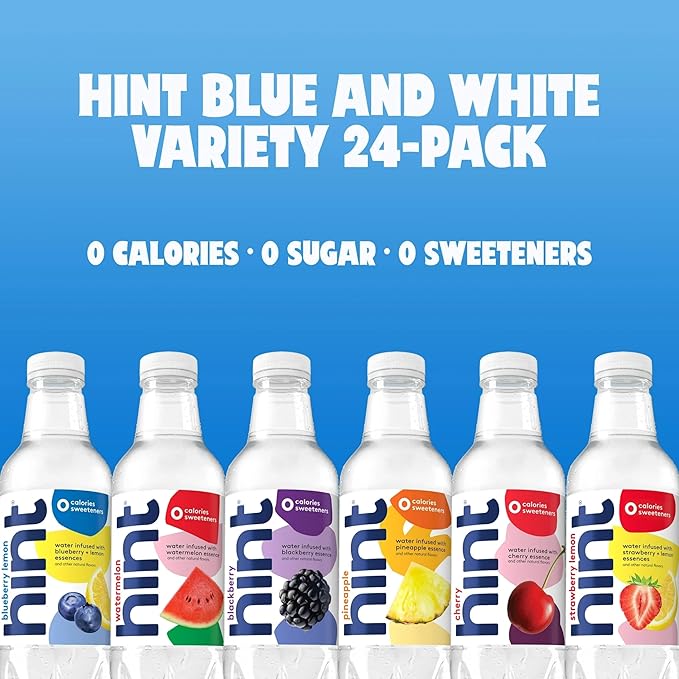 Hint Bottled Water, Best Sellers Variety Pack Bundle - Purified Flavored Water with Zero Calories, Sugar Free, Natural Flavors - 16 Fl Oz (Pack of 24)-FlexoryFit