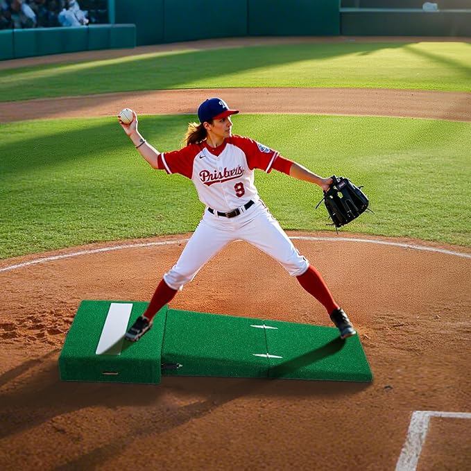 VEVOR Pitching Mound, Baseball Game Mound, Indoor/Outdoor Pitching Practice and Training Equipment, Softball Pitching Aids with Antifade Turf and Pitching Rubber
