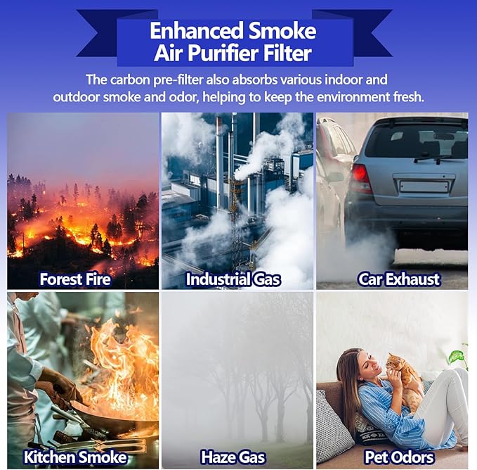 AP-1512HH Air Purifier Replacement Compatible with Coway Airmega AP-1512HH and Airmega 200M air Purifier, 2 True HEPA Filter and 4 Carbon Pre-Filters for Part No #3364899