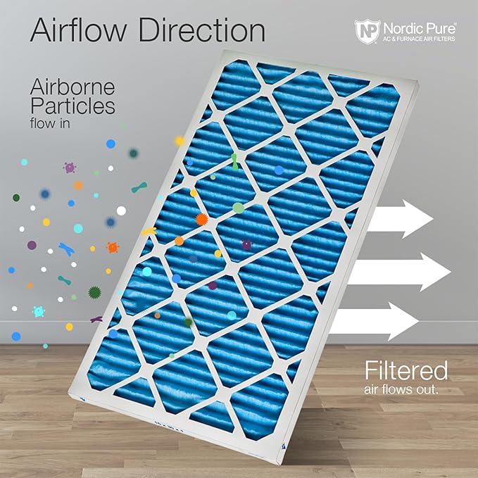 Nordic Pure 12x12x1 (11 3/4 x 11 3/4 x 3/4) Pleated Air Filters MERV 7 Plus Carbon 12 Pack