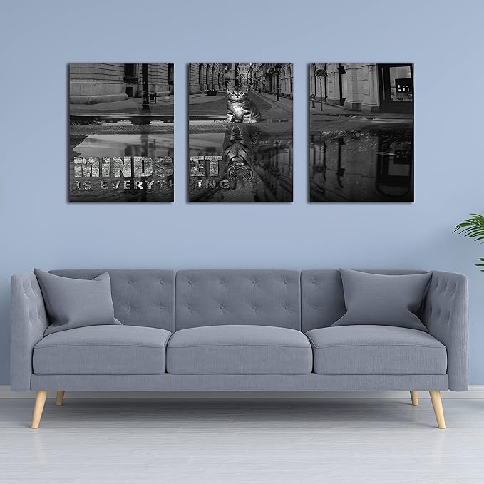 3 Panels Motivational Canvas Wall Art Inspirational Wall Art Entrepreneur Quotes Poster Print Artwork Painting Picture for Framed Home Decoration Living Room office bedroom 36''W x 16''H-FlexoryFit