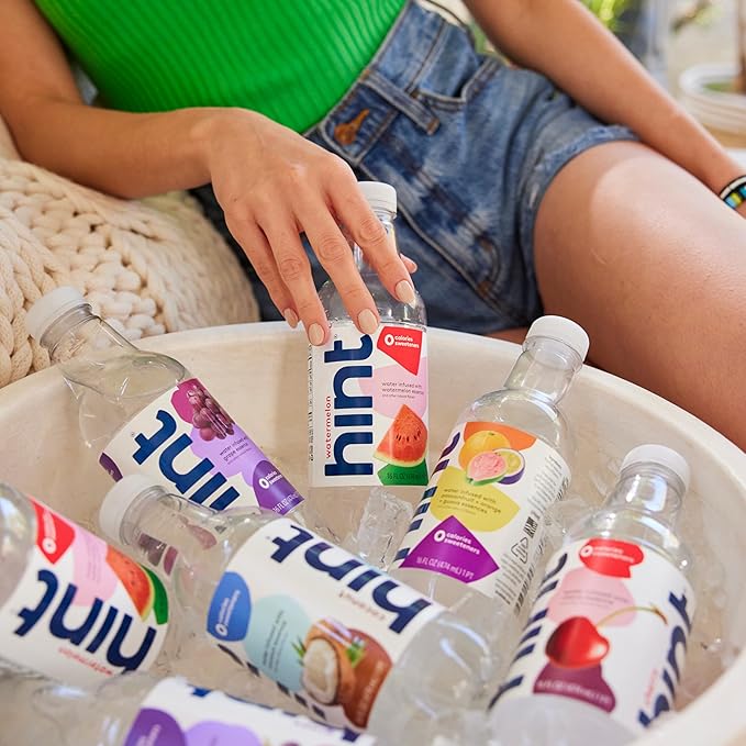 Hint Fruit-Infused Bottled Water, Strawberry Kiwi - Sugar Free Flavored Water with Zero Calories, Naturally Flavored, and No Artificial Sweeteners - 16 Fl Oz (Pack of 12)-FlexoryFit