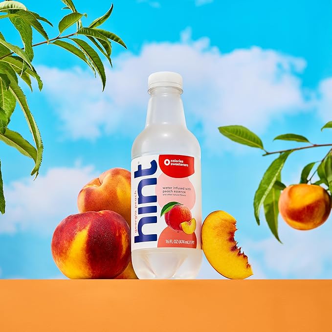 Hint Fruit-Infused Bottled Water, Georgia Peach - Sugar Free Flavored Water with Zero Calories, Naturally Flavored, and No Artificial Sweeteners - 16 Fl Oz (Pack of 12)-FlexoryFit