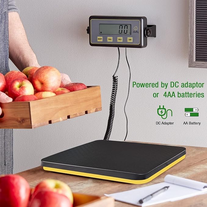 150lbs Commercial Scale Digital Receiving Scale with Anti-Slip Aluminum Platform, High Accuracy Food Scale with Hold/Tare/Auto-Off, Kitchen Scale with LCD Display for Restaurant/Cater-FlexoryFit
