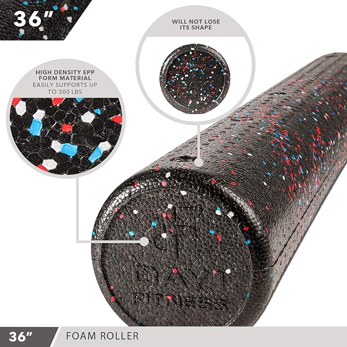 High-Density Round Foam Rollers - 4 Size and 8 Color Options - Massage Rollers for Stretching, Deep Tissue and Myofascial Release-FlexoryFit
