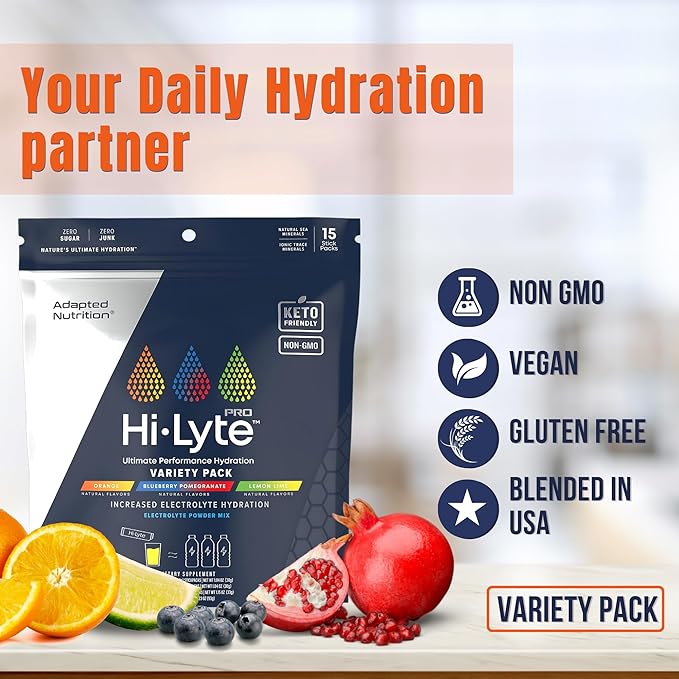 Hi-Lyte Pro Hydration Packets - 15 Individual Drink Packets | Variety Pack | Flavored Electrolyte Powder | Sugar-Free, Zero Carb, Zero Calorie-FlexoryFit