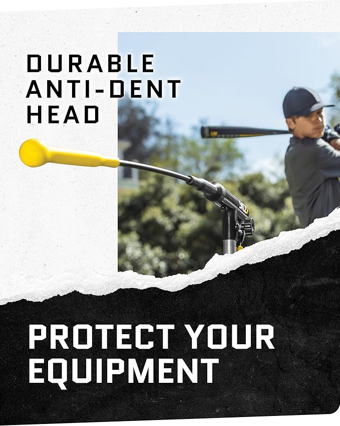 SKLZ Hurricane Batting Swing Trainer for Baseball & Softball - Durable Swing Arm - 4 Power Band System - High-Visibility, Anti-Dent Target Ball Head - Screw-in Base Legs, Metal Stakes & Carry Bag-FlexoryFit