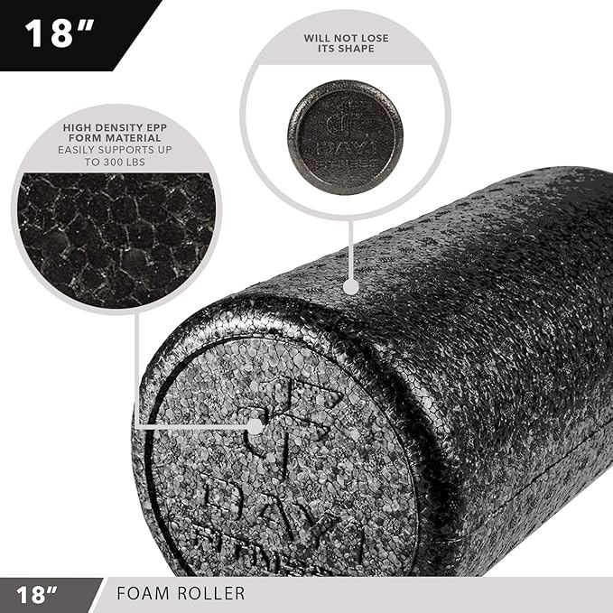 High-Density Round Foam Rollers - 4 Size and 8 Color Options - Massage Rollers for Stretching, Deep Tissue and Myofascial Release-FlexoryFit