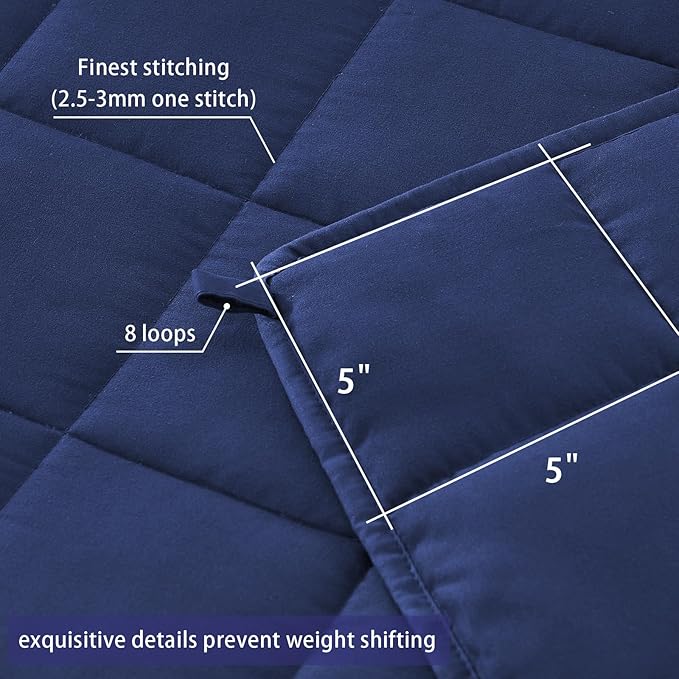 yescool King Size Weighted Blanket for Adults (30 lbs, 80โ x 87โ, Blue) Cooling Heavy Blanket for Sleeping Perfect for 290-310 lbs, Breathable Blanket for Adults & Couple All Season, Machine Washable