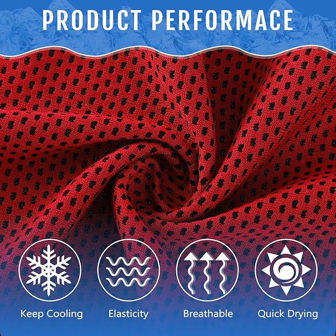 Hosuly 30 Pack Cooling Towels, 40"x12" Ice Breathable Soft Chilly Sweat Rag Microfiber Workout Rags for Gym Cooling Towels for Neck and Face for Yoga Golf Sport Running-FlexoryFit