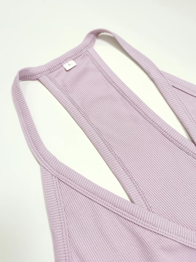 iGENJUN Workout Tops for Women Racerback Basic Tank Summer 2025 Camisole V Neck Slim Fit Ribbed Sleeveless-FlexoryFit