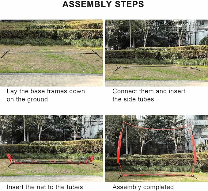 ZELUS Collapsible Barricade Backstop Net 12x9 ft, Net for Lacrosse, Baseball, Basketball, Soccer, Field Hockey and Softball Practice Barrier, Portable Hitting Net for Backyard, Park, with Carry Bag