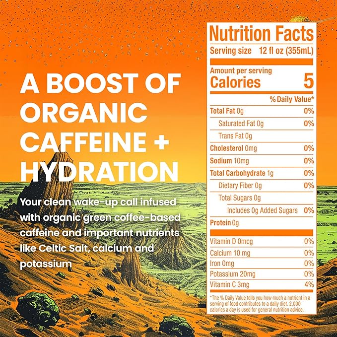 JUNO ENERGY Limeade Sparkling Energy Drink - Sugar Free Electrolytes, Energizing and Hydrating with 125mg Organic Caffeine from Green Coffee Beans, Organic Monk Fruit, Lime Juice & Electrolytes - Vegan, Gluten Free, 12 Pack-FlexoryFit