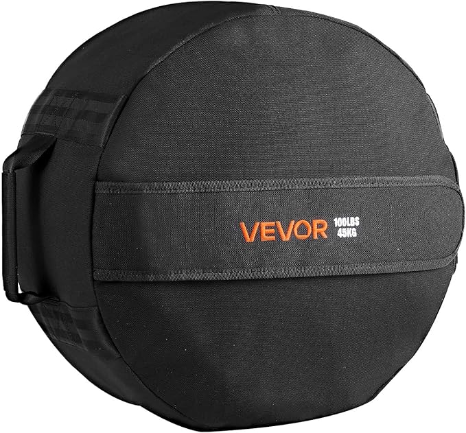 VEVOR Workout Sandbag, Heavy Duty Workout Power Bags with Handles, 100 lbs/45 kg Slam Bag for Fitness Strength Weight Training Cross-Training, Home Gym Exercise, Black (Unfilled)
