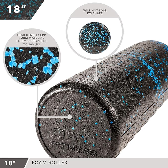 High-Density Round Foam Rollers - 4 Size and 8 Color Options - Massage Rollers for Stretching, Deep Tissue and Myofascial Release-FlexoryFit