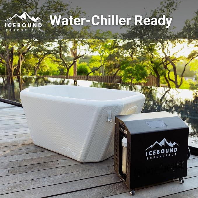Endurance Cold Plunge 155 Gallon Ice Bath Tub Chiller Compatible Connections Inflatable, Durable, Portable, Insulated Design