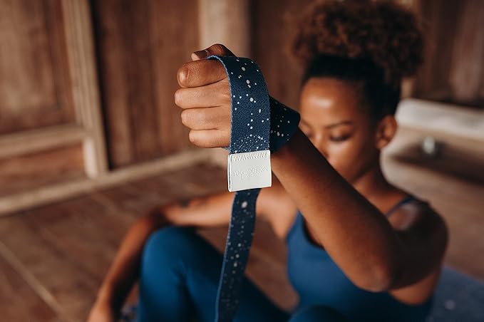 yogadesignlab YOGA DESIGN LAB | The Yoga Strap | Luxurious, Extra Long, Super Soft, Eco Printed | Studio Quality, Adjustable | Safely Stretch Further and Hold Longer | 8 ft Long-FlexoryFit