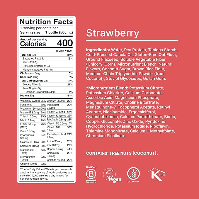 Huel Ready-to-Drink | Strawberry Shortcake Meal Replacement Drink | High Protein Drink | Nutritionally Complete, Low Sugar, High Fiber, Plant Based, Vegan, Healthy | 22g Protein Per Bottle, 16.9 Fl Oz (12 Pack)-FlexoryFit