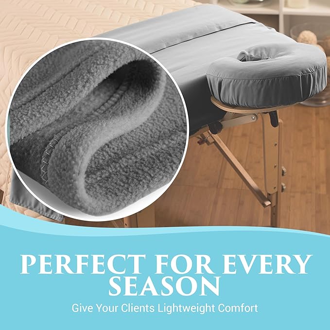 NRG Polar Fleece Blankets Fleece Massage Table Blanket - 60" x 86" - Natural - Ultra Soft, Warm & Comfortable - Lightweight Blanket Perfect for Most Massage Tables - Machine Washable
