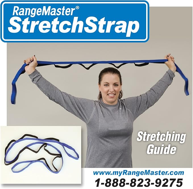 RangeMaster Stretch Strap with Exercise Guide│ Versatile Multi-Loop Strap Perfect for Yoga, Pilates, and Physical Therapy │ Portable │ Helps Improve Flexibility-FlexoryFit