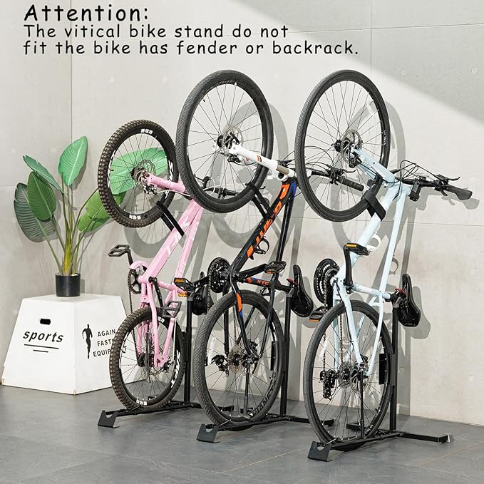 YueTong Heavy Duty Bike Stand - Vertical & Horizontal Storage, Upright Bicycle Stand for Indoor & Garage, Suits MTB, Road & E-bike (2 Pack)