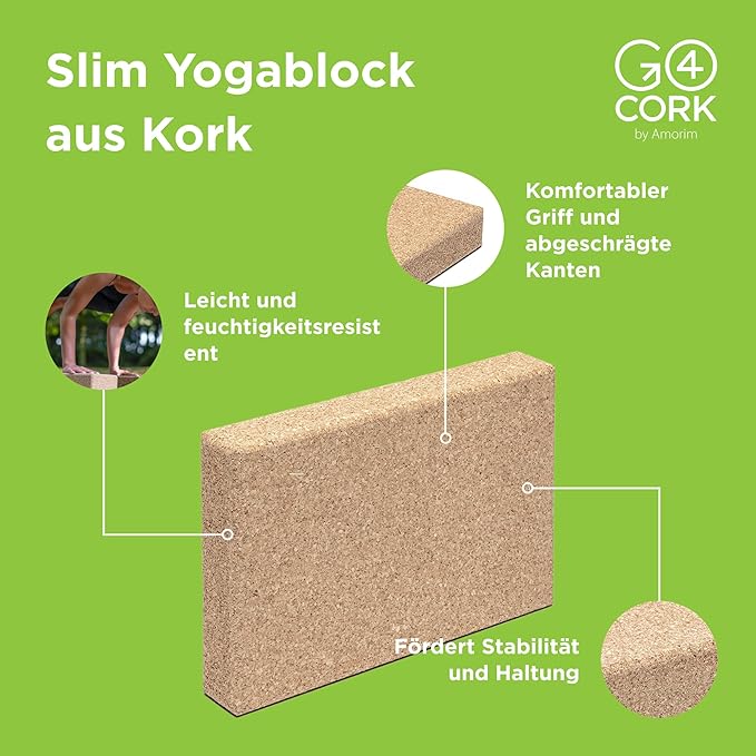 Go4Cork Cork Yoga Block for Yoga, Pilates & Meditation | Non-Slip, Hypoallergenic, Sustainable, Non-Toxic Yoga Block-FlexoryFit