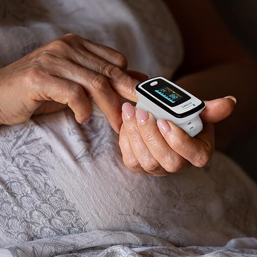 Innovo Deluxe iP900AP Fingertip Pulse Oximeter Blood Oxygen Saturation Monitor with Alarm, Plethysmograph and Perfusion Index-FlexoryFit