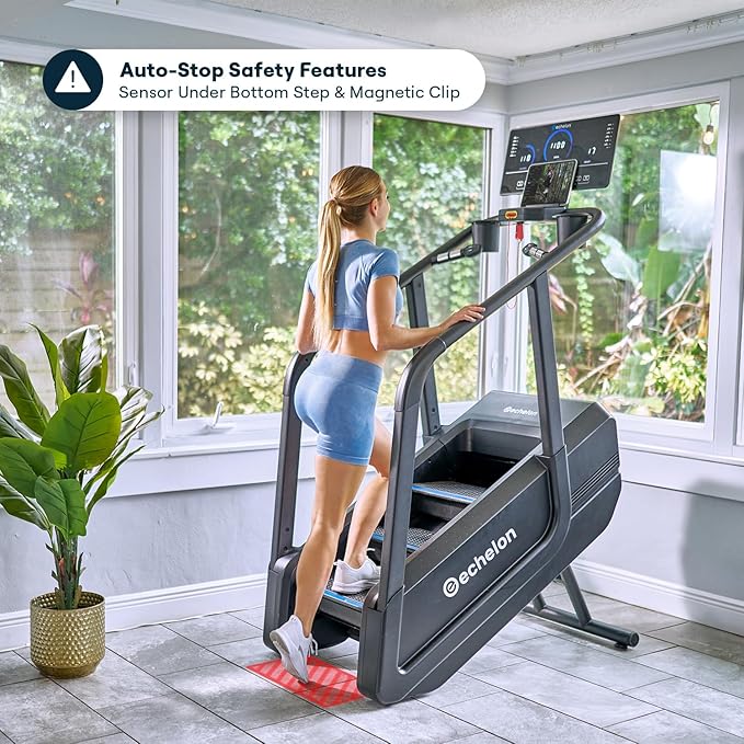 Echelon Summit Stairmill for Home Cardio with 22 Inch LCD Console, 14-140 Steps/Min, Bluetooth Heart Rate Monitoring, Wireless Charging, 12 Pre-Programmed Workouts + Echelon Fit App Connectivity