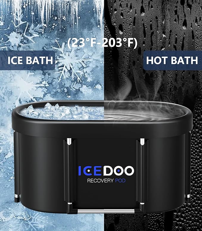 Upgrade XL 139 Gal Large Oval Ice Bath Tub for Athletes,Multiple Layered Portable Outdoor Cold Plunge Tub for Recovery,Cold Plunge for Family - Foldable Bathtubs for Gyms,Indoor,Outdoor use.