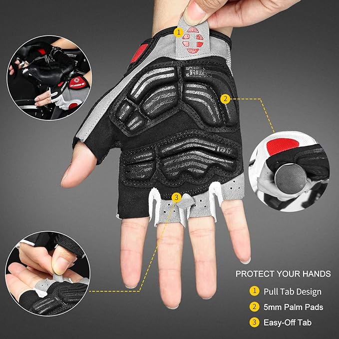 INBIKE 5mm Padded Half Finger Bike Bicycle Cycling Gloves-FlexoryFit