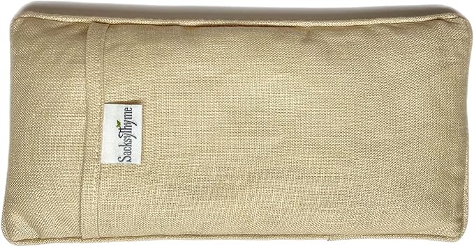 Organic Linen Eye Pillow - Lavender & Flaxseed for Relaxation, Yoga, Stress Relief - Microwavable Heating Pad & Cool Compress - Made in USA - Gifts for Meditation-FlexoryFit