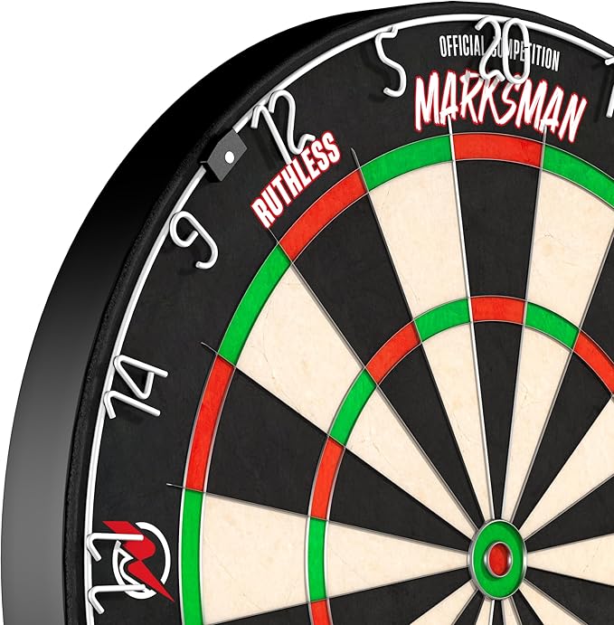 Ruthless Marksman Dart Board | Professional Level Ultra Thin Wire Sisal Dartboard for Steel Tip Darts (DB072)