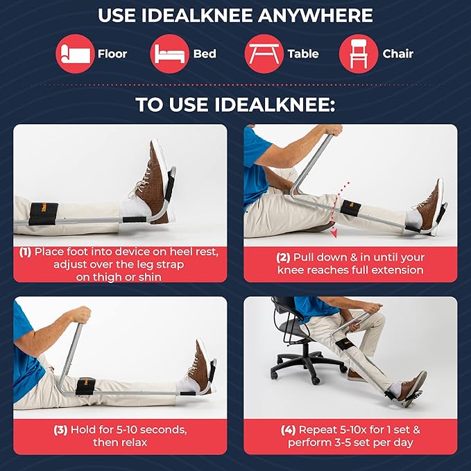 IdealKnee - Advanced Knee Extension & Pain Relief Device - Endorsed by PTs & Surgeons - Ideal for ACL, MCL Recovery, Athletes, Therapy & Rehab-FlexoryFit