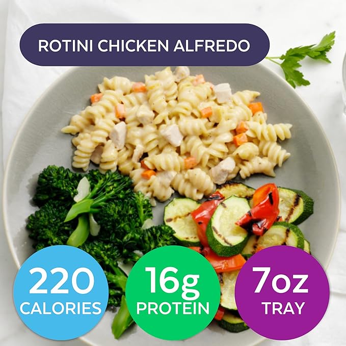 HMR Pasta Classics Entree Bundle 1 ea Penne Pasta w/Meatballs, 1 ea Rotini Chicken Alfredo, 2 ea Cheese & Basil Ravioli, and 2 ea Creamy Mac & Cheese, 7-8 oz, 6 Ready to Eat Meals-FlexoryFit